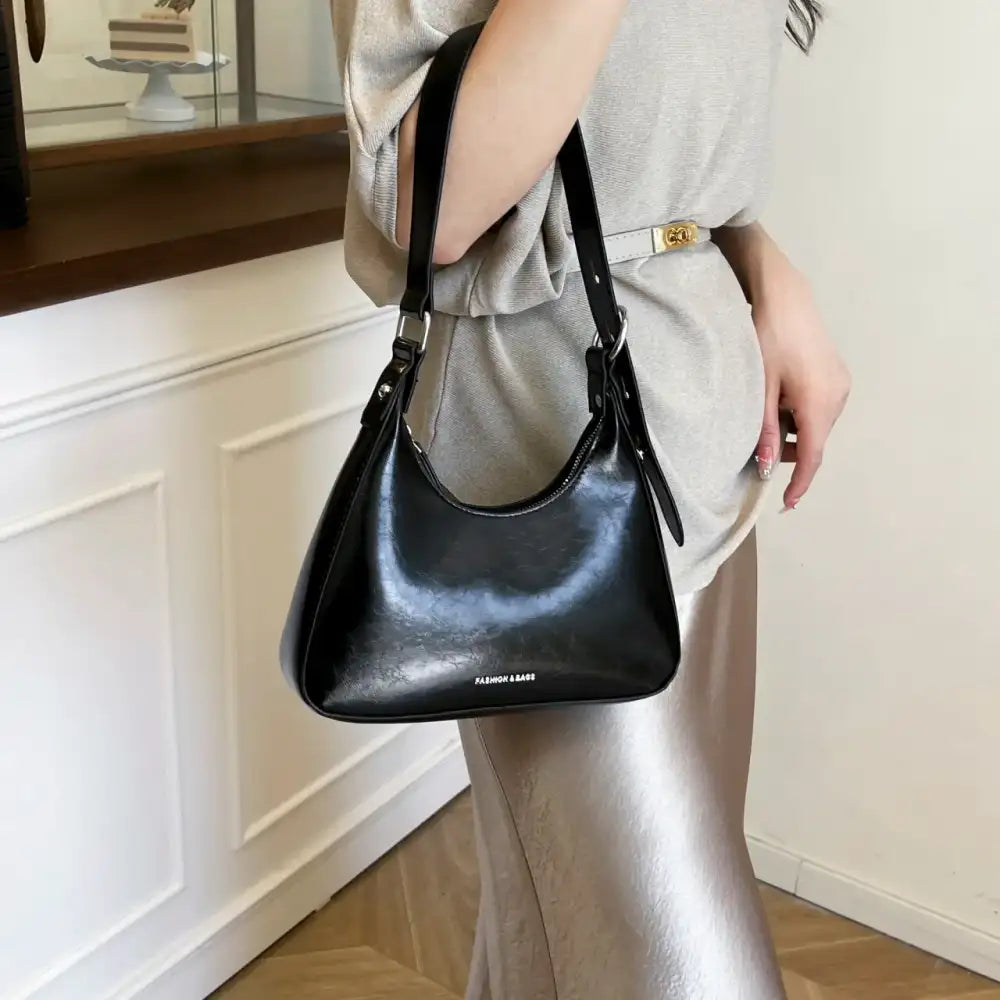 Adjustable Strap PU Leather Shoulder Bag