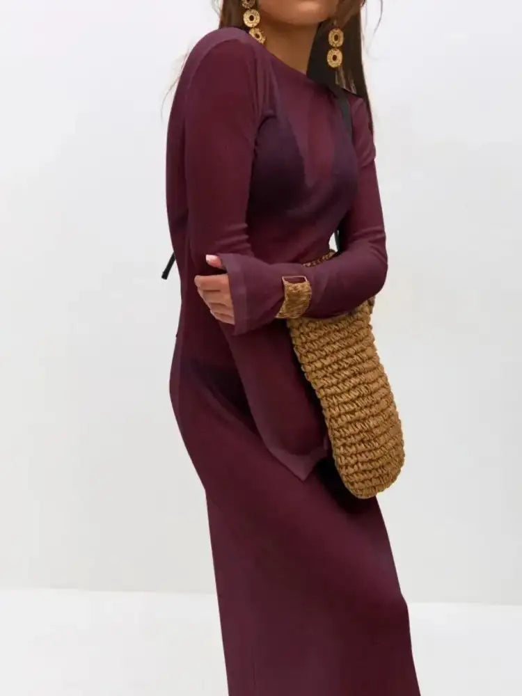 Backless Long Sleeve Maxi Cover-Up