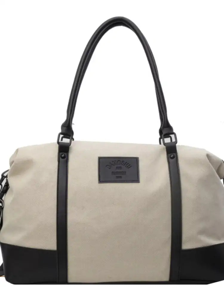 Canvas Leather Trim Travel Bag