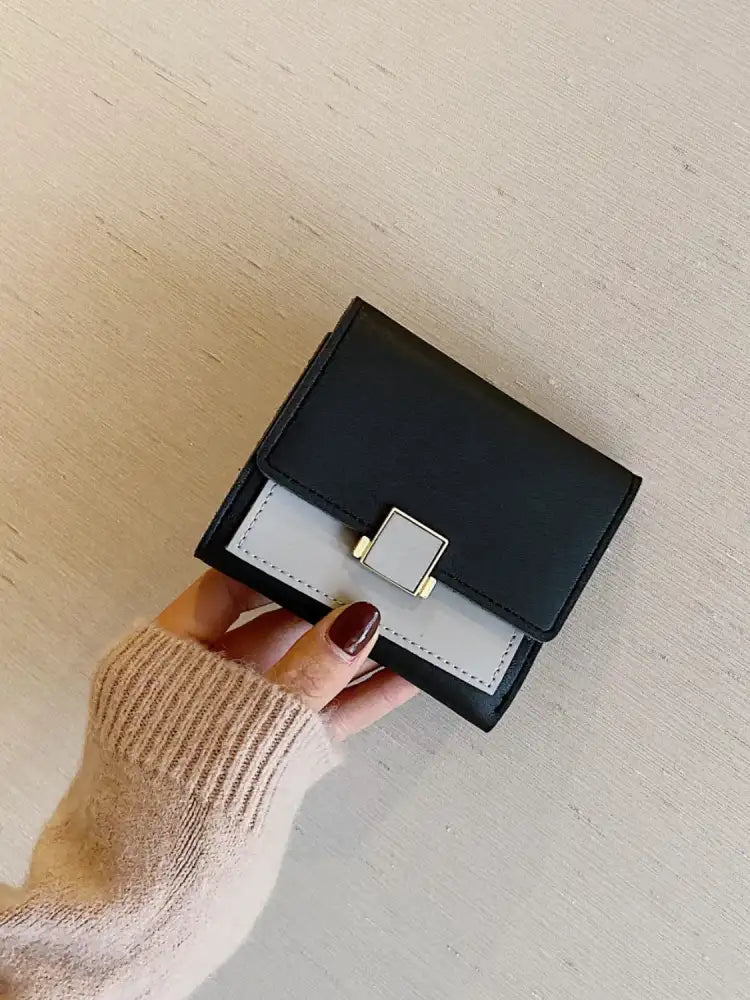Contrast PU Leather Wallet