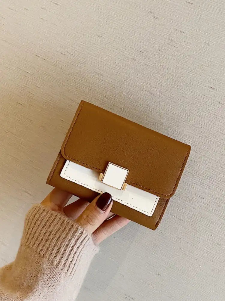 Contrast PU Leather Wallet