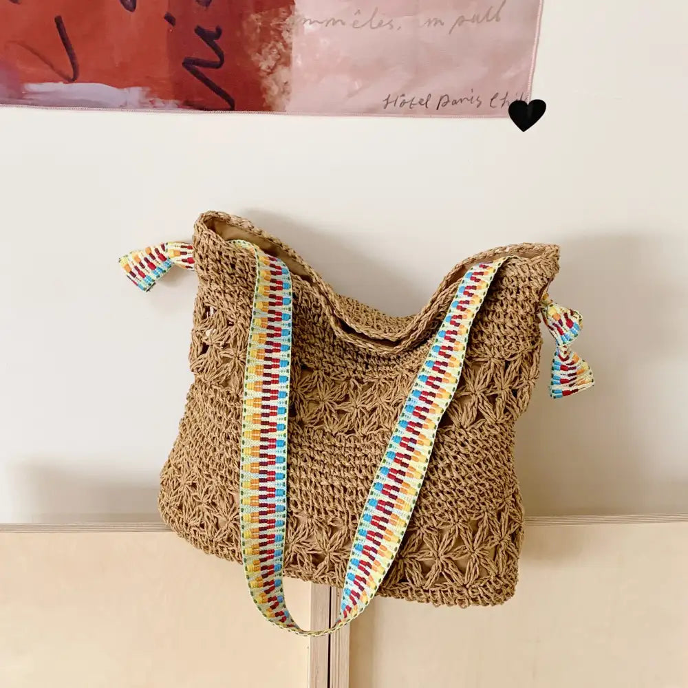 Crochet Colorful Strap Shoulder Bag