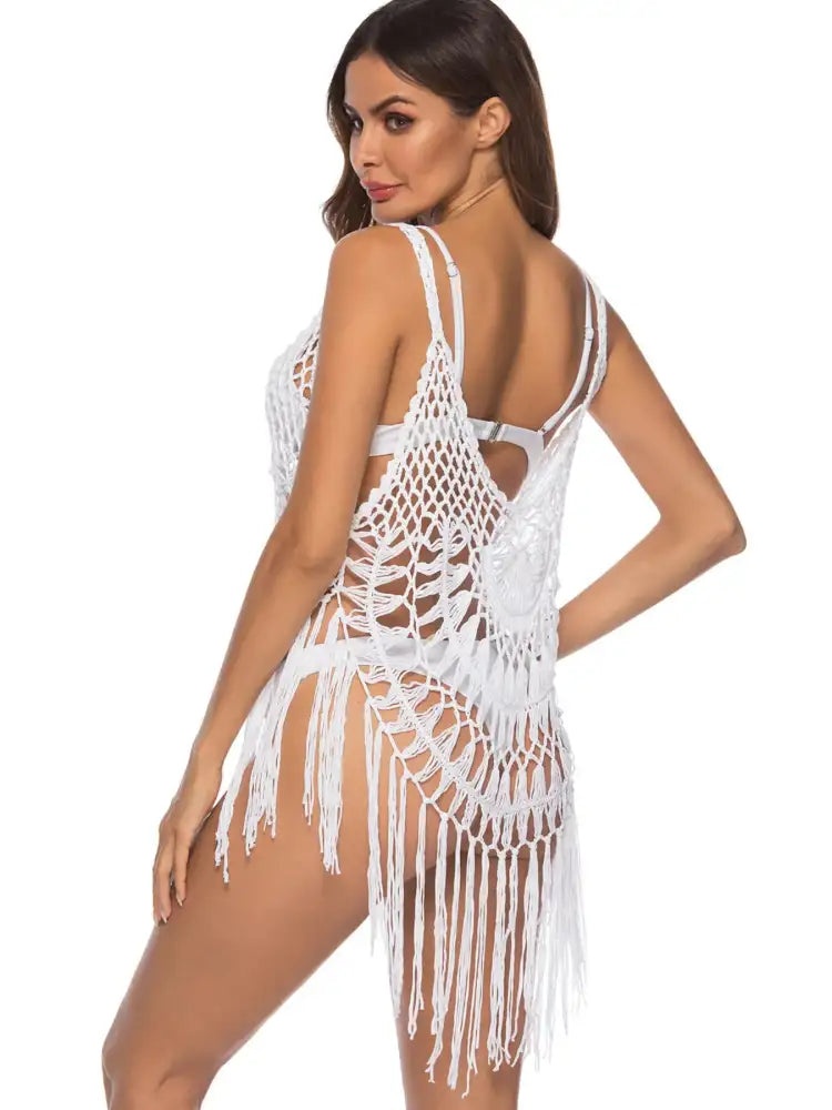 Crochet Fringe Beach Cover Up