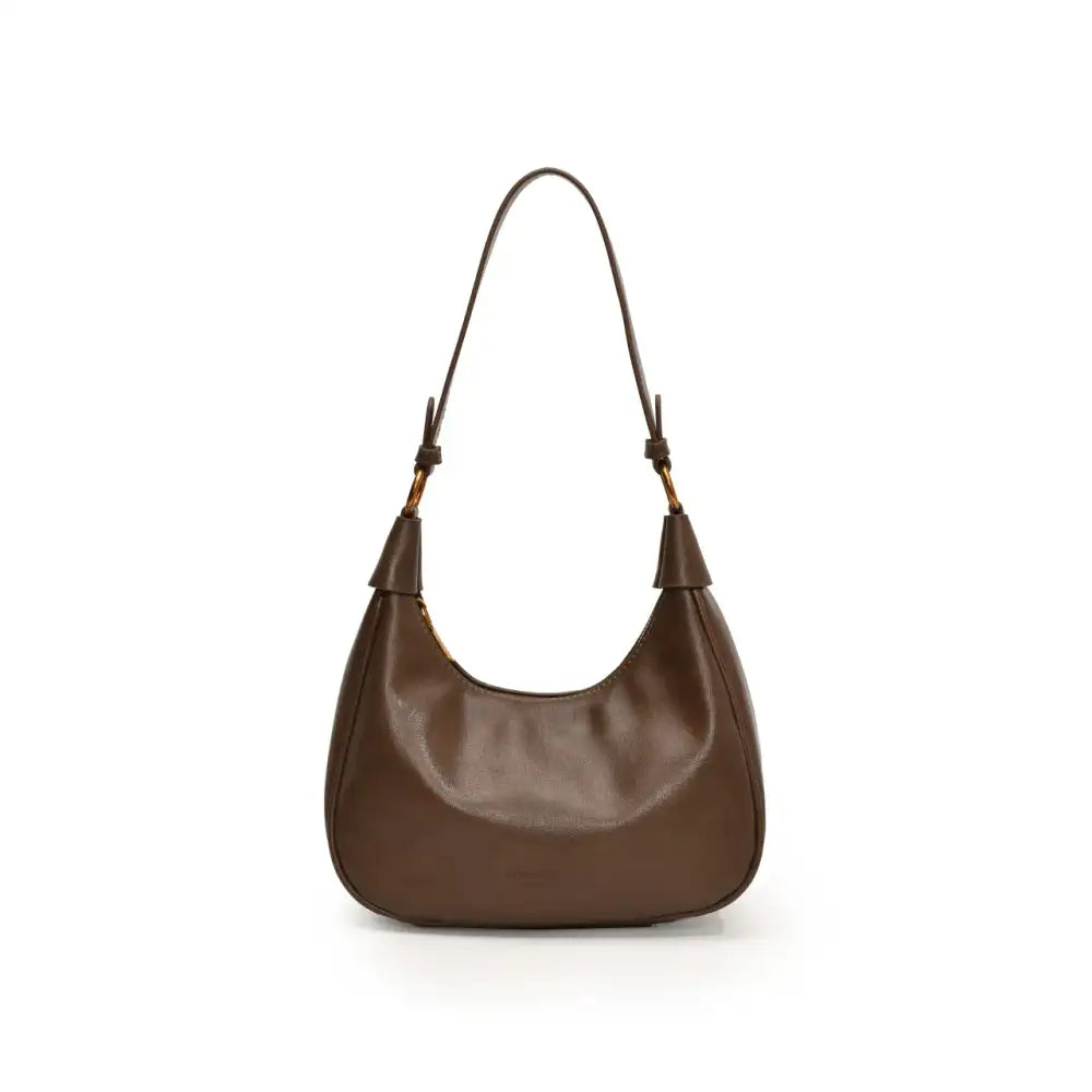Curved Leather Shoulder Bag