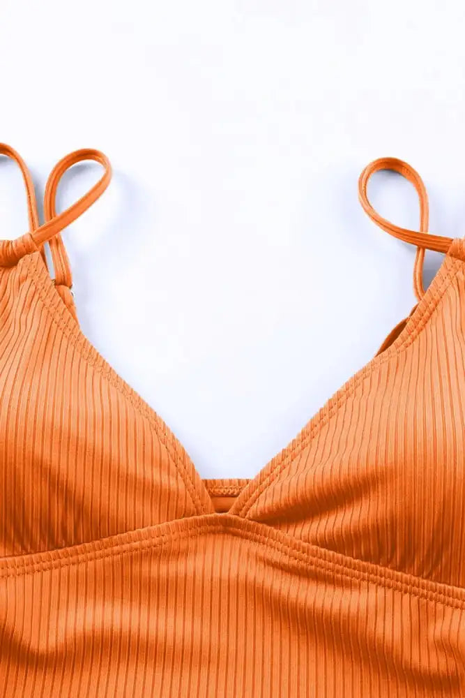 Drawstring Plunge One-Piece Swimwear