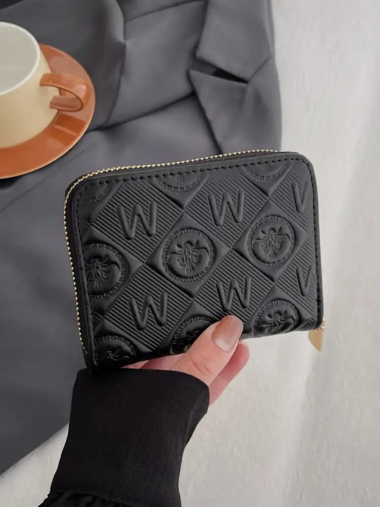 Embossed Zip Mini Wallet