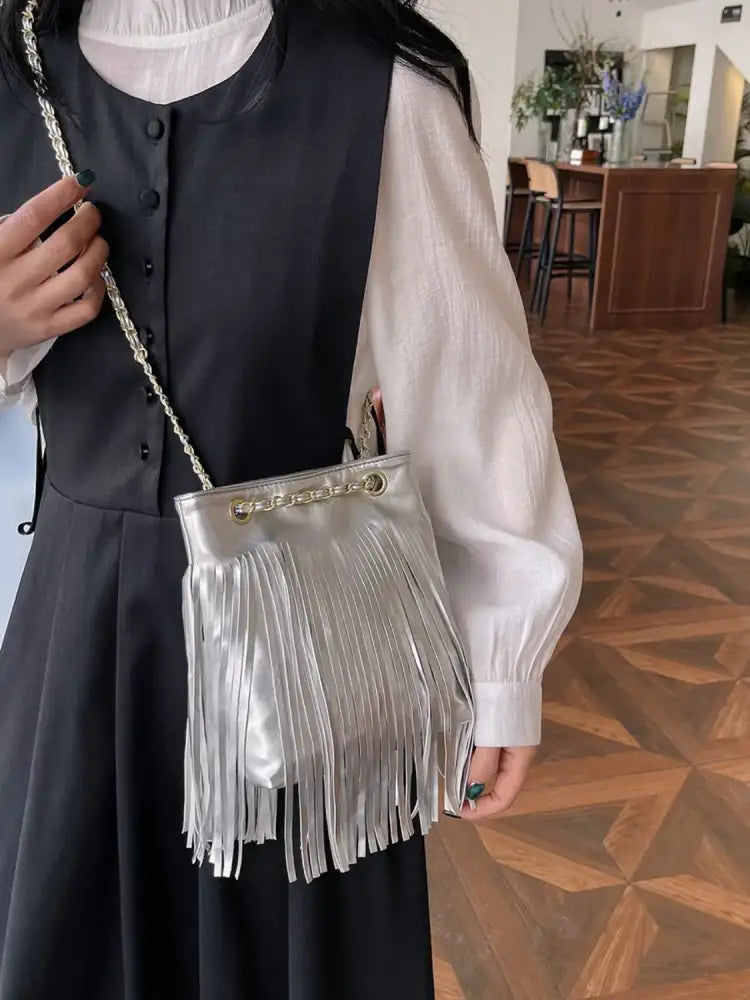 Fringe PU Leather Crossbody Bag
