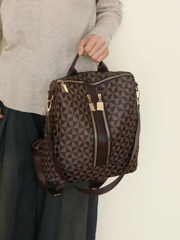Geometric Pattern Backpack Bag