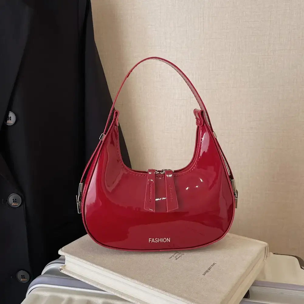 Leather Crescent Shoulder Bag