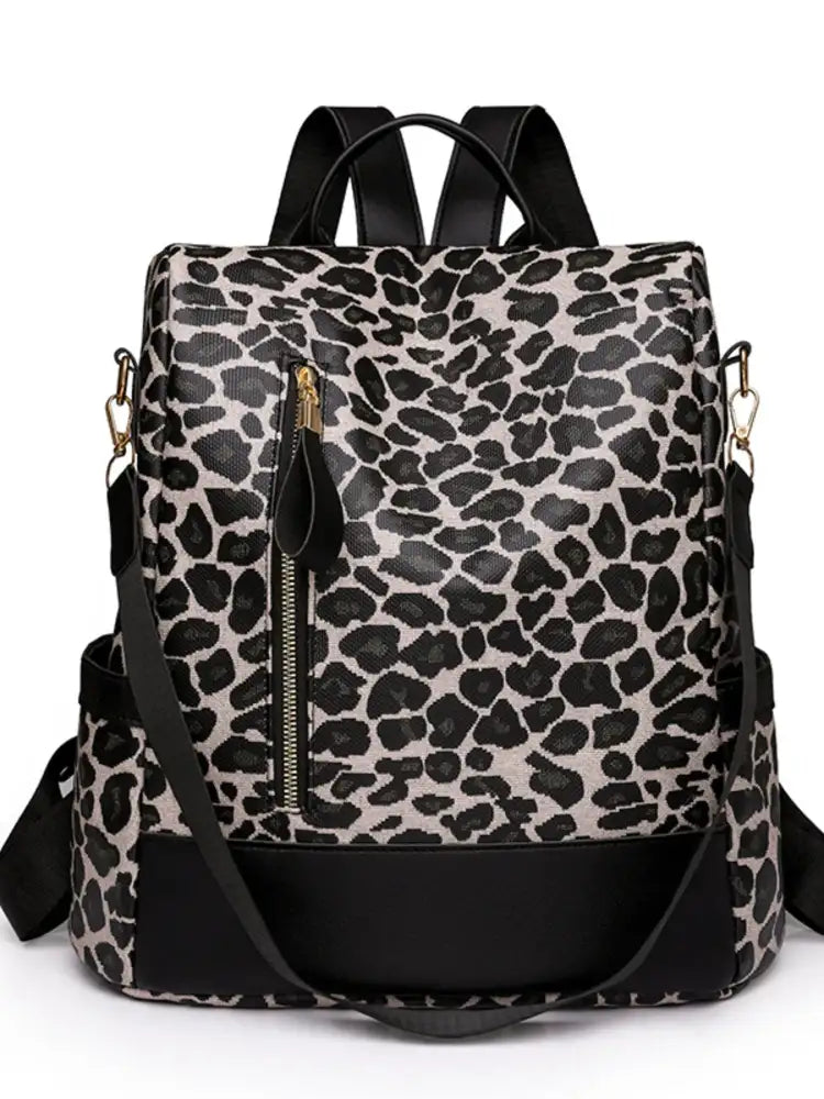 Leopard Print Backpack Bag