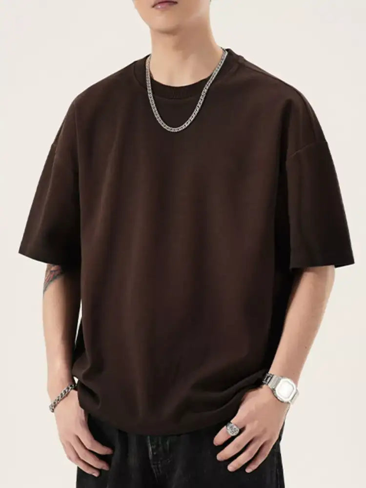 Men’s Full Size Oversized Round Neck T-Shirt Plus Size