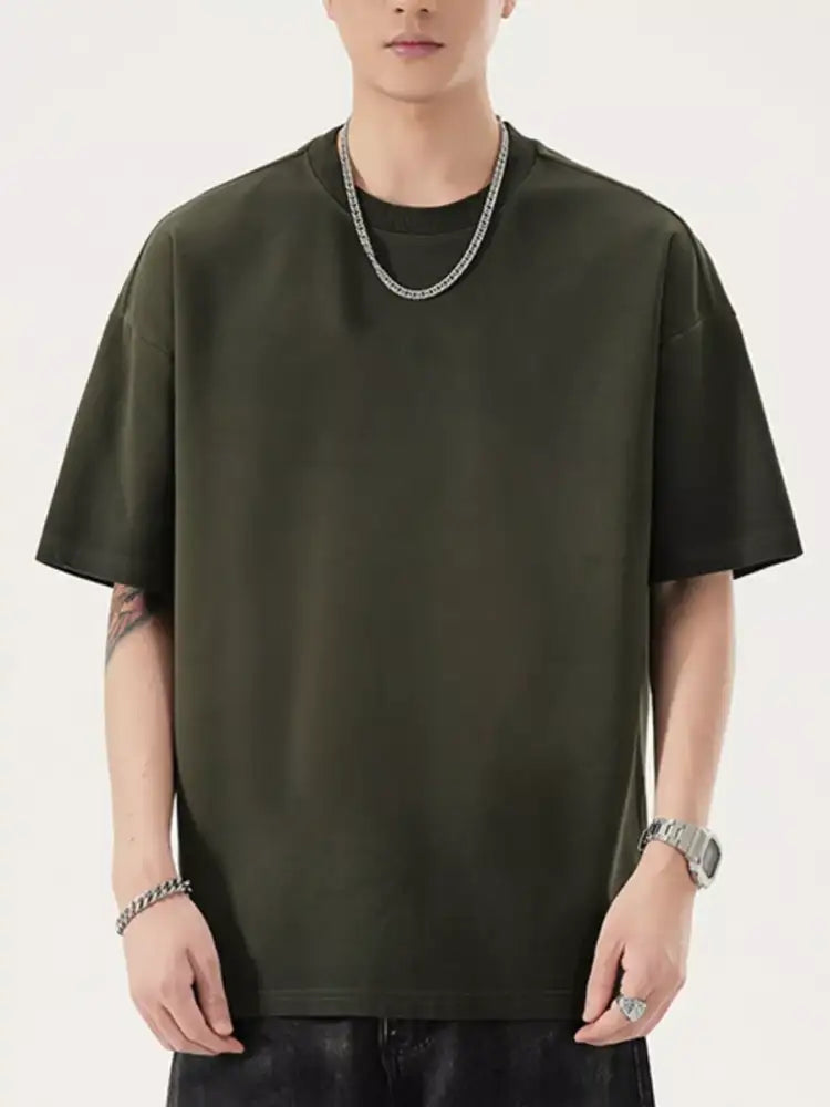 Men’s Full Size Oversized Round Neck T-Shirt Plus Size