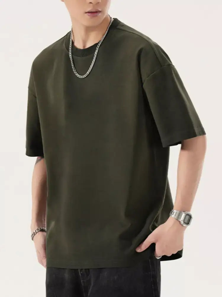 Men’s Full Size Oversized Round Neck T-Shirt Plus Size