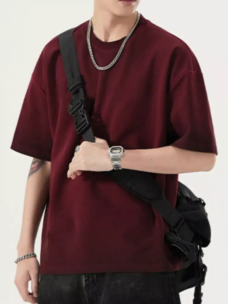 Men’s Full Size Oversized Round Neck T-Shirt Plus Size