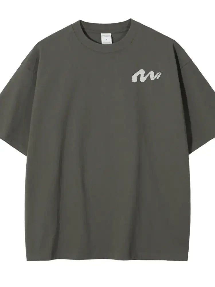 Men’s Full Size Round Neck Half Sleeve T-Shirt Plus Size - olive green oversized t-shirt white