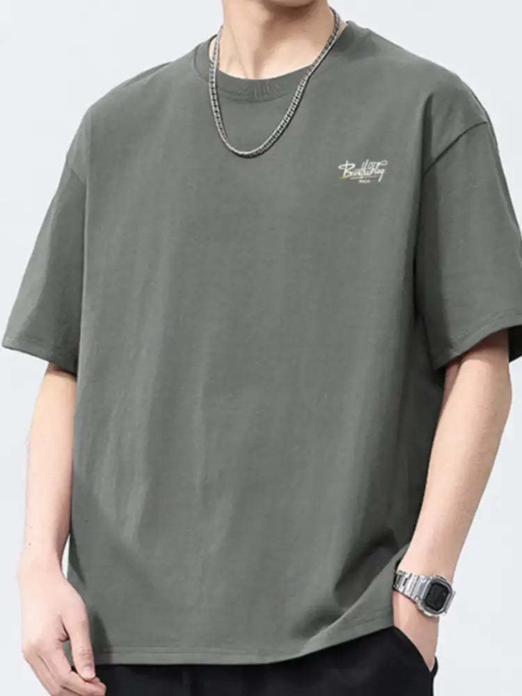 Men’s Full Size Round Neck Half Sleeve T-Shirt Plus Size