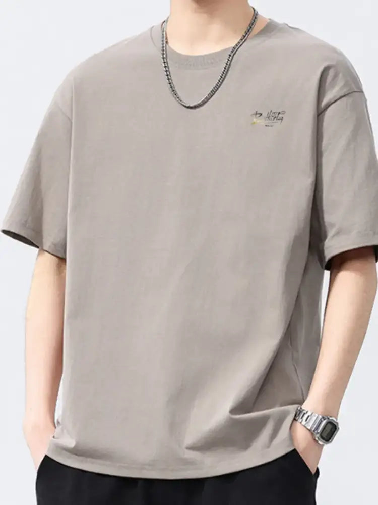 Men’s Full Size Round Neck Half Sleeve T-Shirt Plus Size