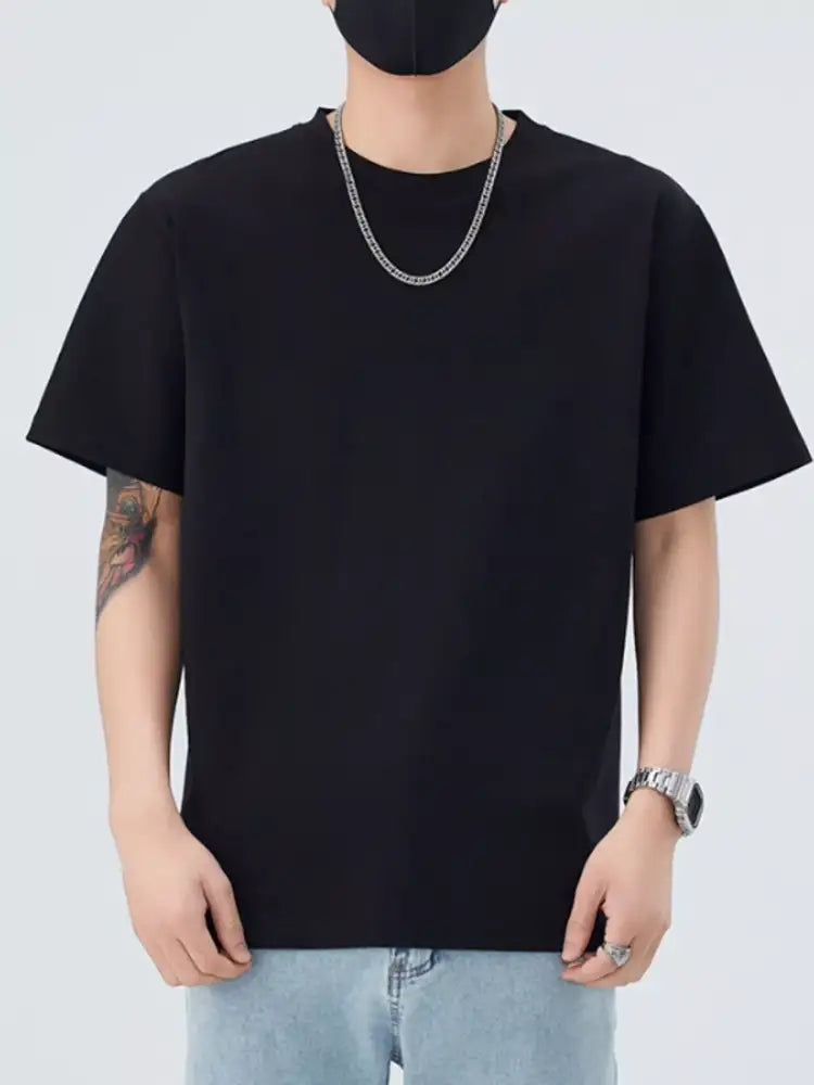 Men’s Full Size Round Neck Short Sleeve T-Shirt Plus Size