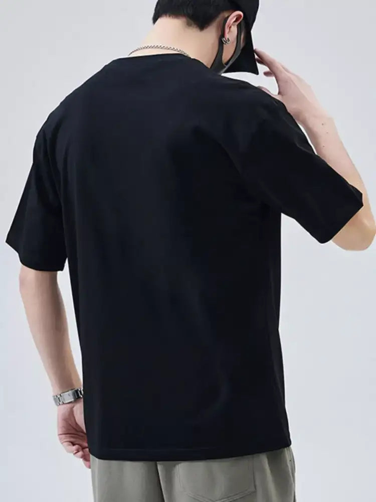 Men’s Full Size Round Neck Short Sleeve T-Shirt Plus Size