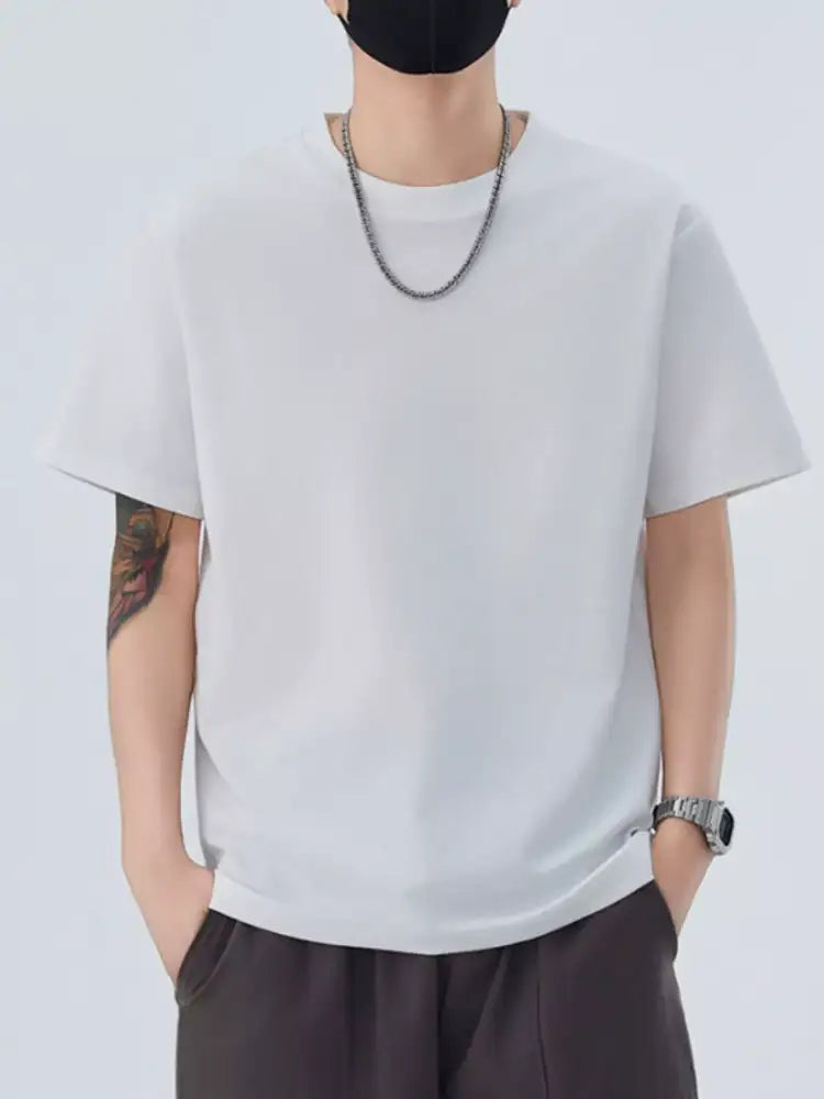 Men’s Full Size Round Neck Short Sleeve T-Shirt Plus Size