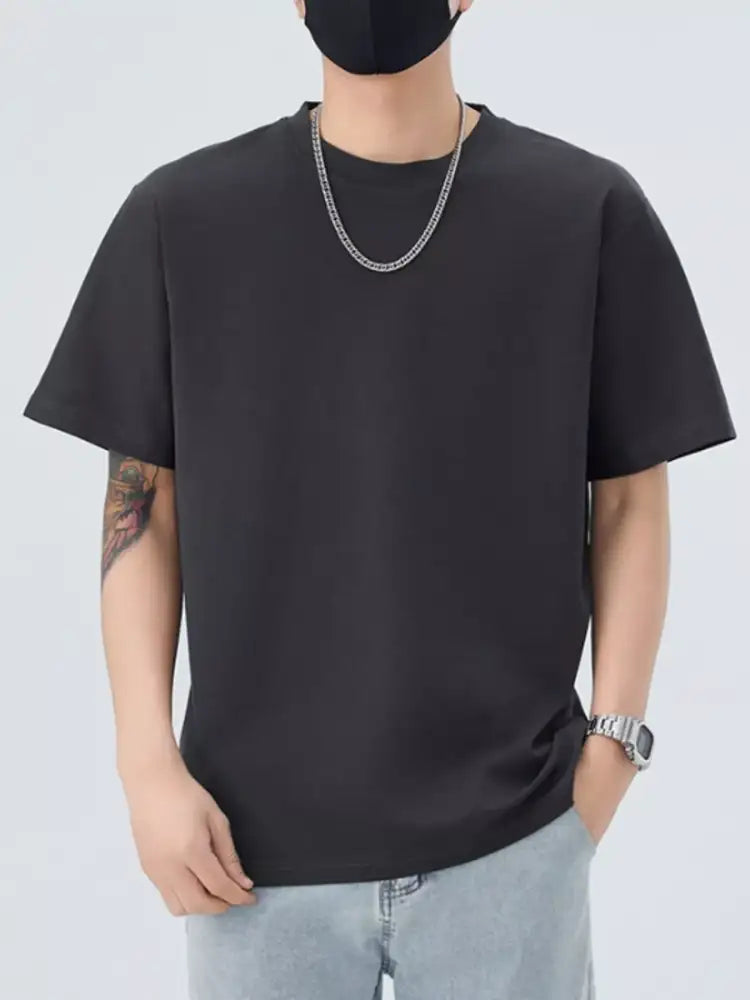 Men’s Full Size Round Neck Short Sleeve T-Shirt Plus Size
