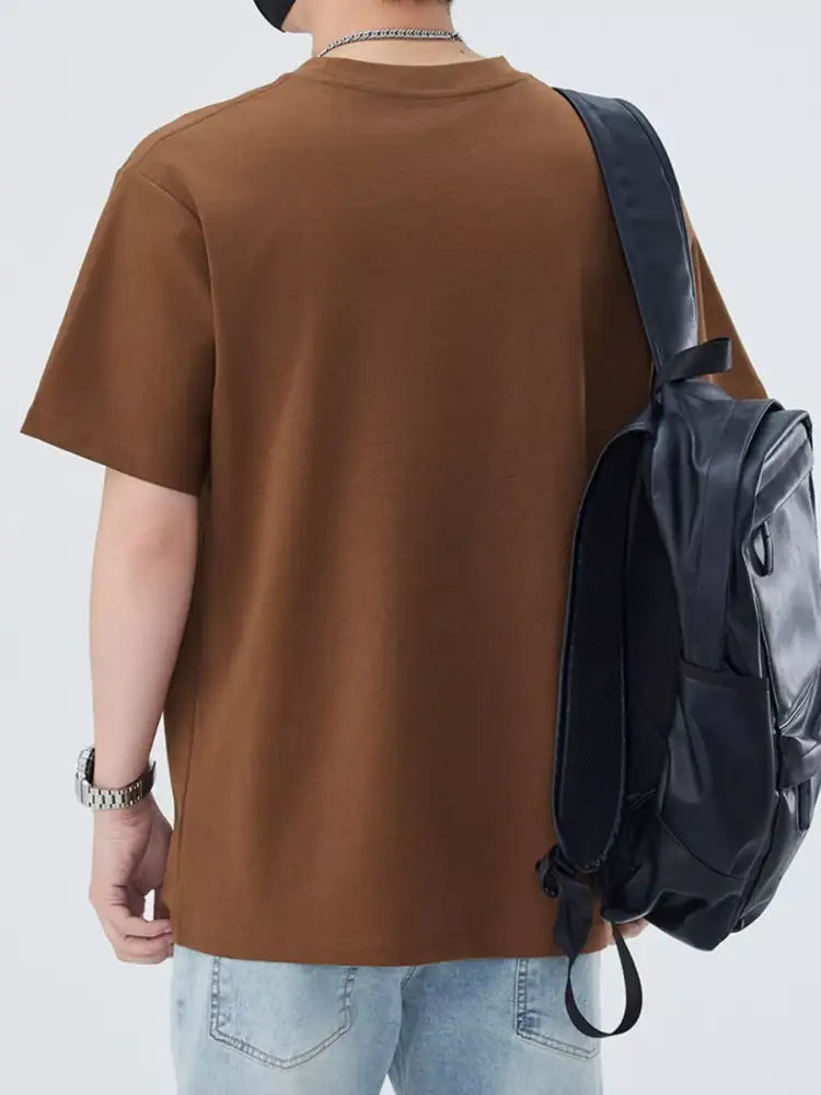 Men’s Full Size Round Neck Short Sleeve T-Shirt Plus Size