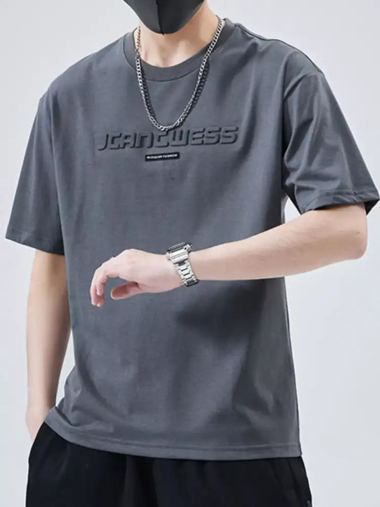 Men’s Full Size Round Neck Short Sleeve T-Shirt Plus Size