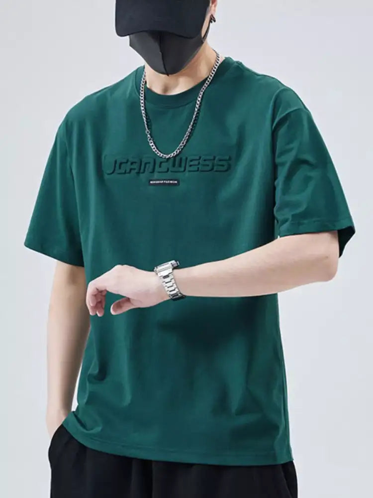 Men’s Full Size Round Neck Short Sleeve T-Shirt Plus Size