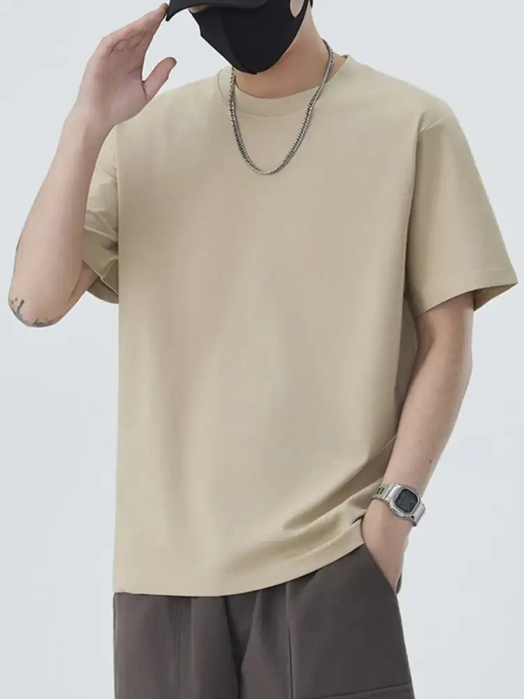 Men’s Full Size Round Neck Short Sleeve T-Shirt Plus Size