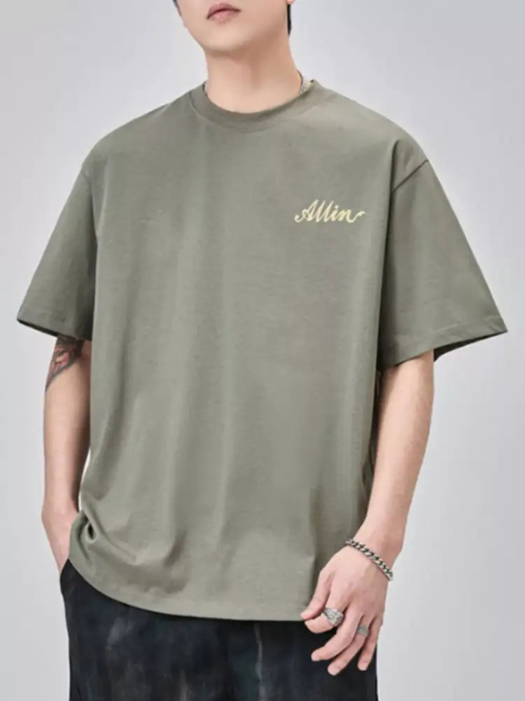 Men’s Plus Size Basic Style Round Neck T-Shirt