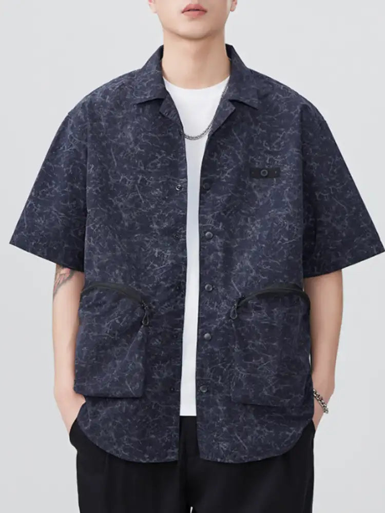 Men’s Plus Size Button Up Half Sleeve Shirt