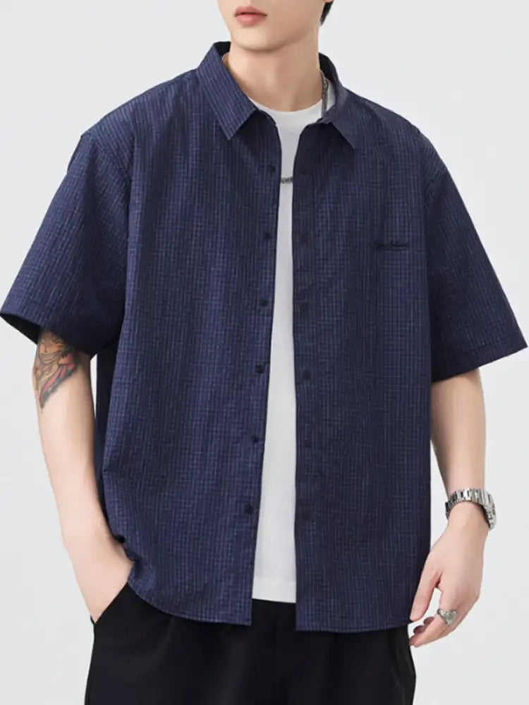 Men’s Plus Size Button Up Half Sleeve Shirt