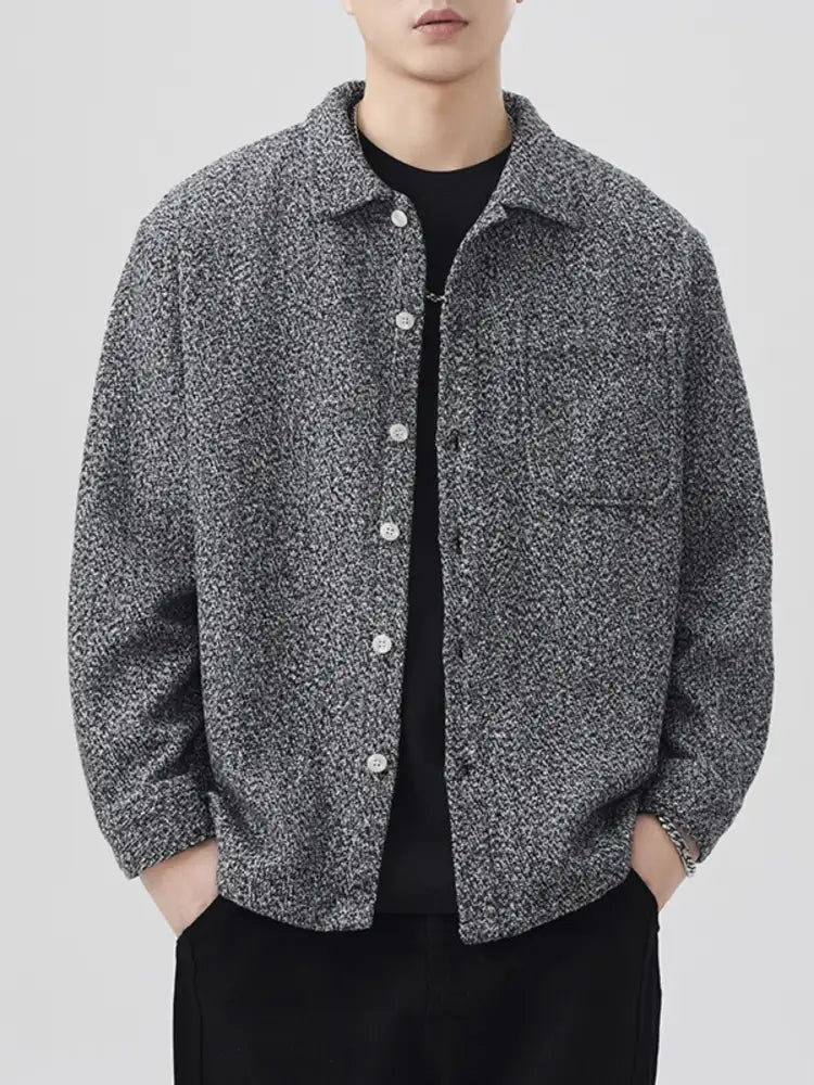Men’s Plus Size Button Up Long Sleeve Shacket