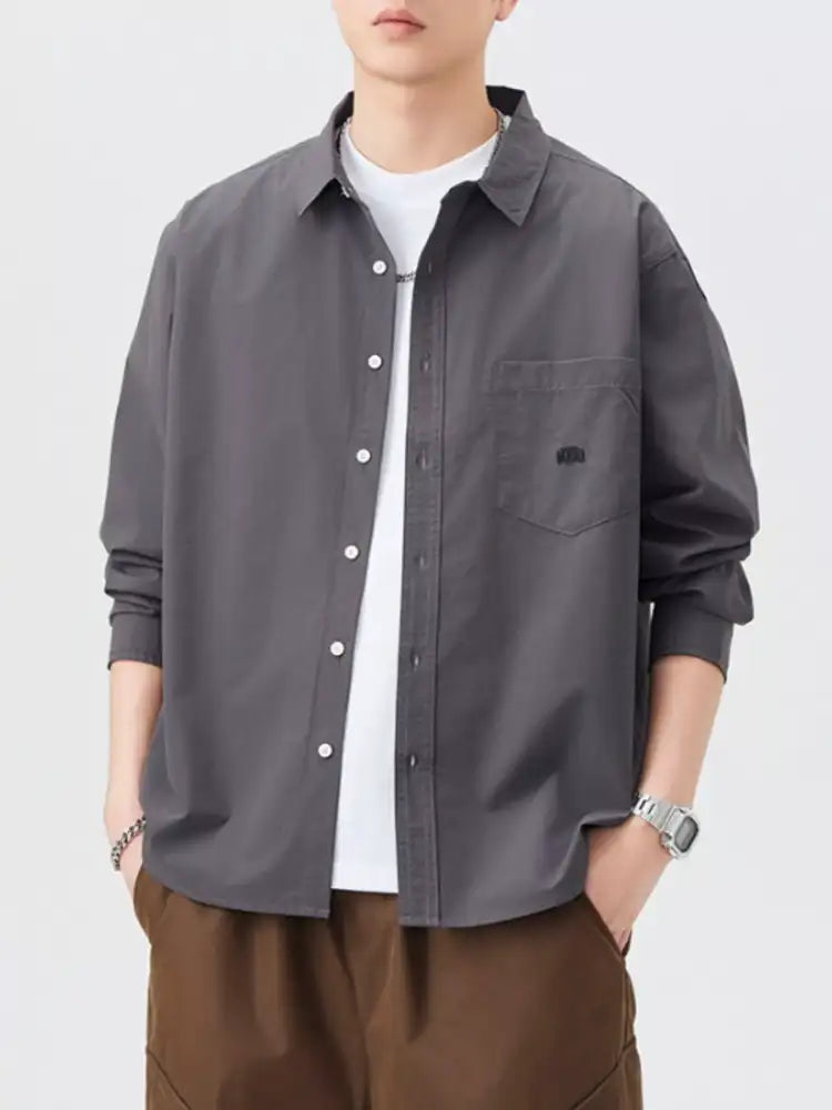 Men’s Plus Size Button Up Long Sleeve Shirt