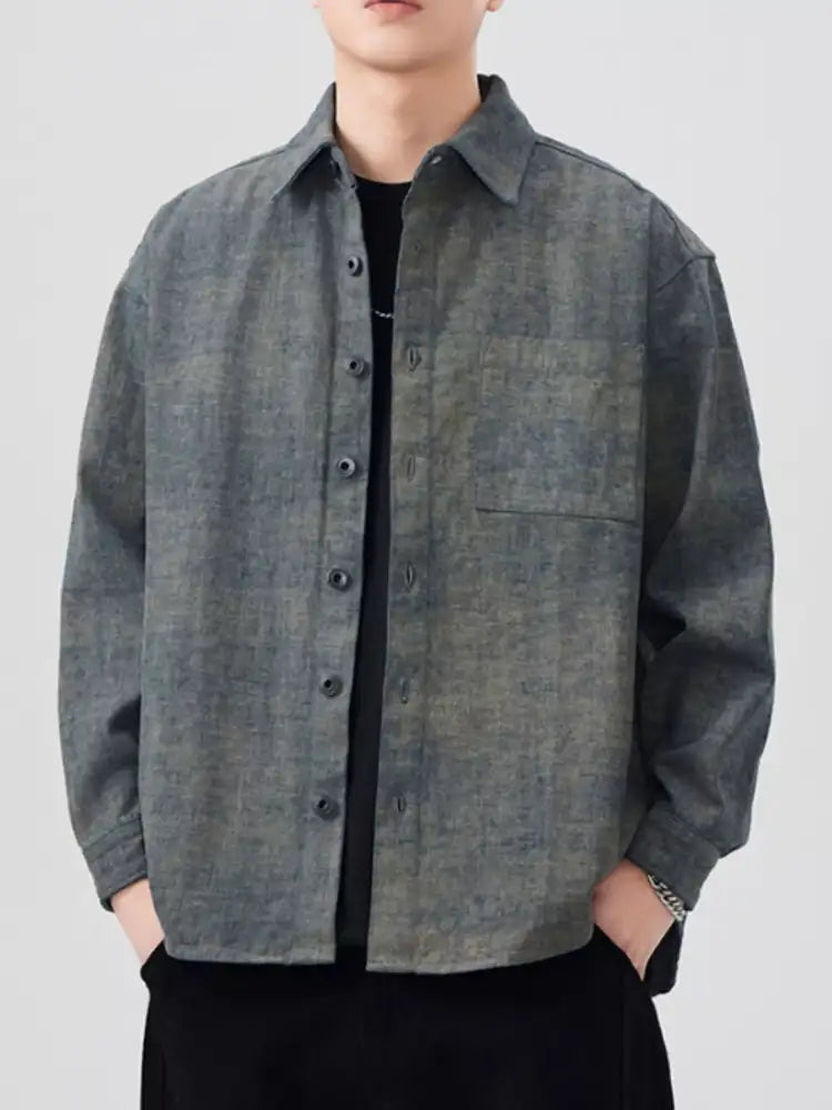 Men’s Plus Size Button Up Long Sleeve Shirt