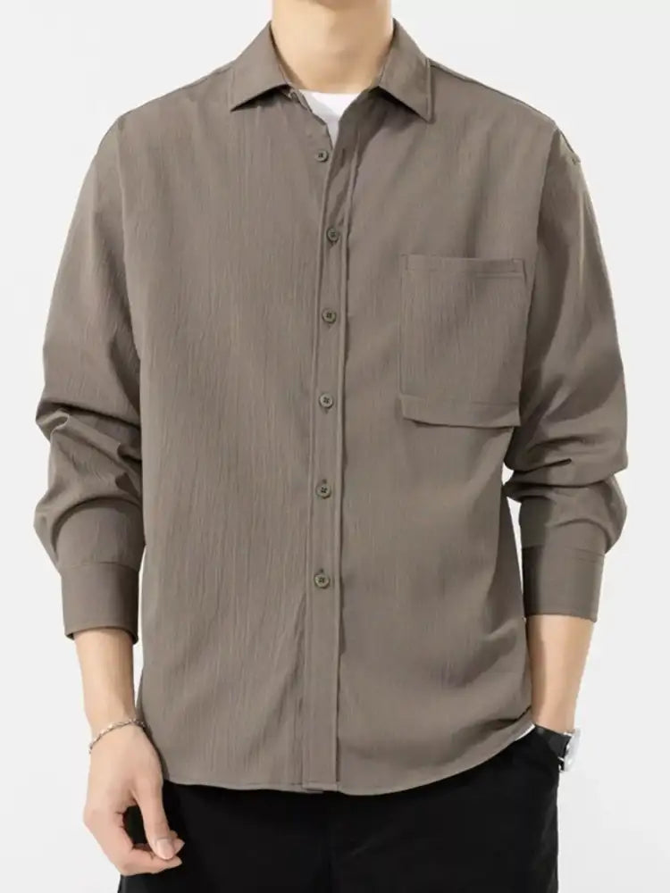 Men’s Plus Size Button Up Long Sleeve Shirt