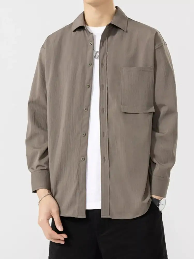 Men’s Plus Size Button Up Long Sleeve Shirt