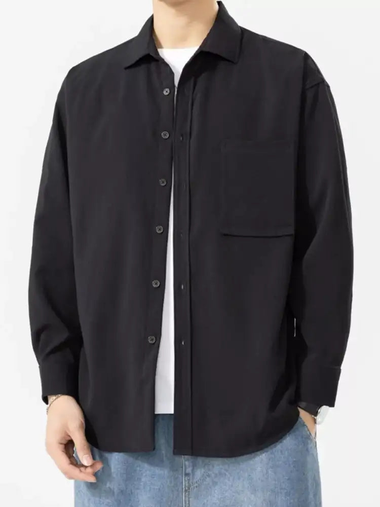 Men’s Plus Size Button Up Long Sleeve Shirt