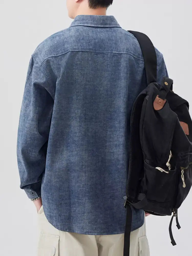 Men’s Plus Size Button Up Long Sleeve Shirt