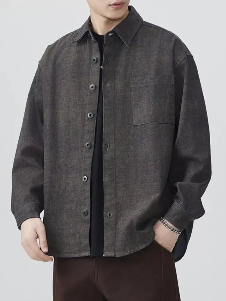 Men’s Plus Size Button Up Long Sleeve Shirt