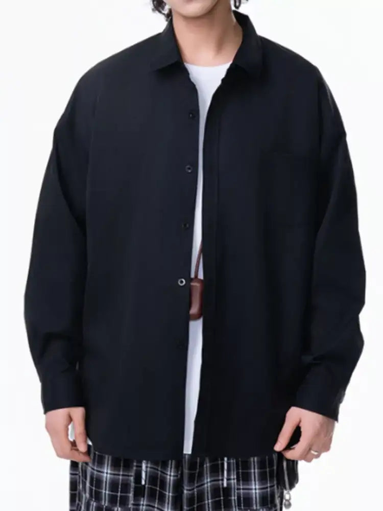 Men’s Plus Size Button Up Long Sleeve Shirt