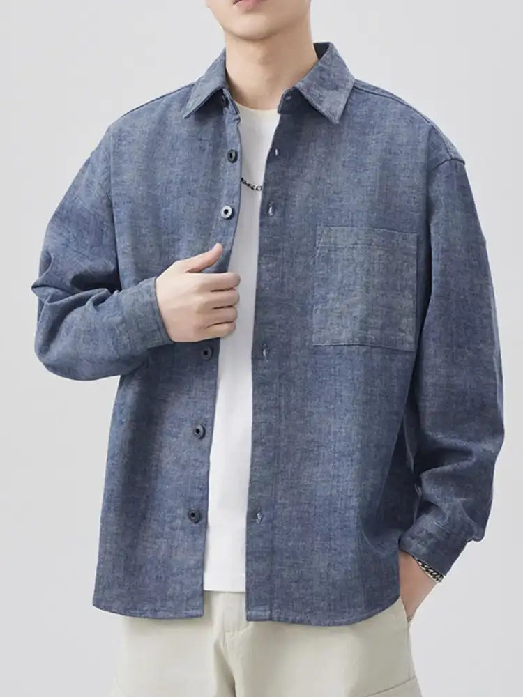 Men’s Plus Size Button Up Long Sleeve Shirt