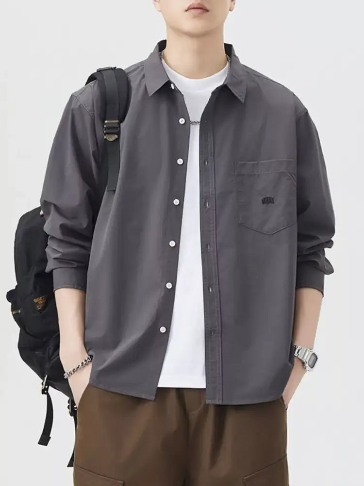 Men’s Plus Size Button Up Long Sleeve Shirt