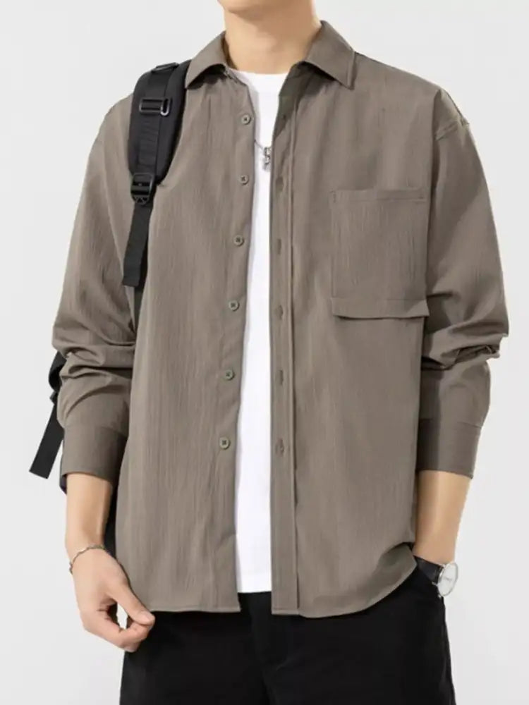 Men’s Plus Size Button Up Long Sleeve Shirt