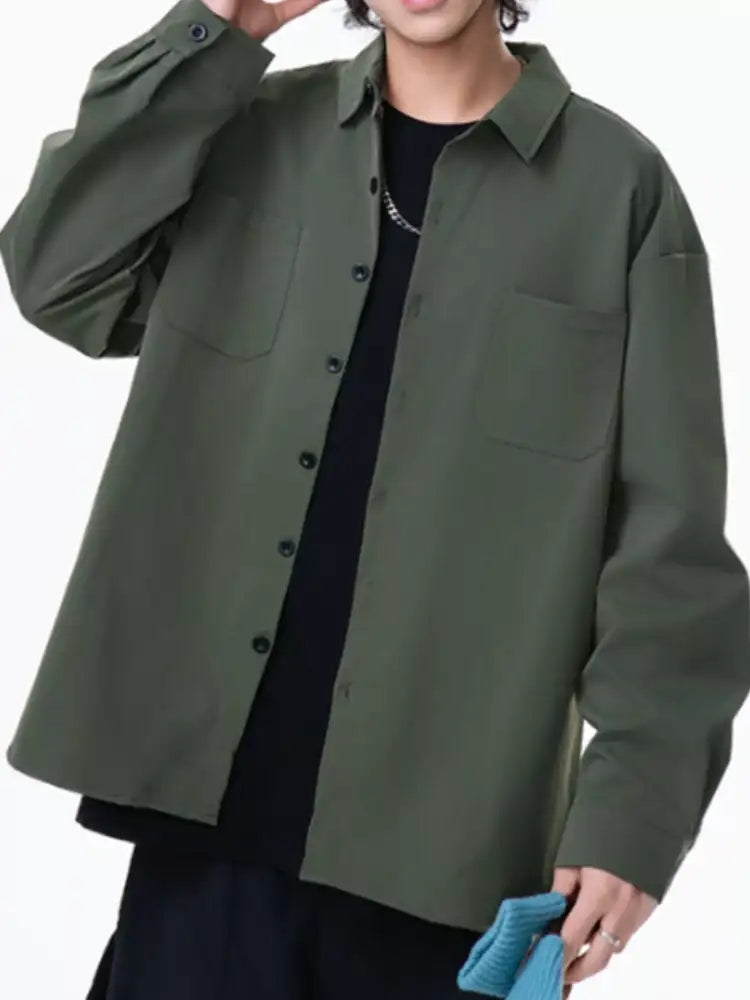 Men’s Plus Size Button Up Long Sleeve Shirt
