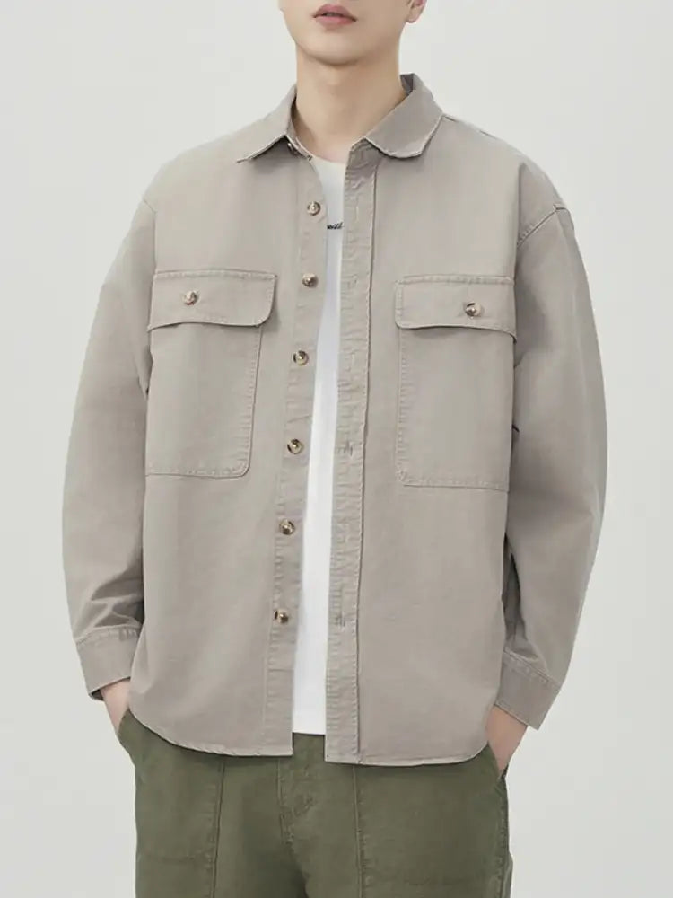 Men’s Plus Size Button Up Long Sleeve Shirt