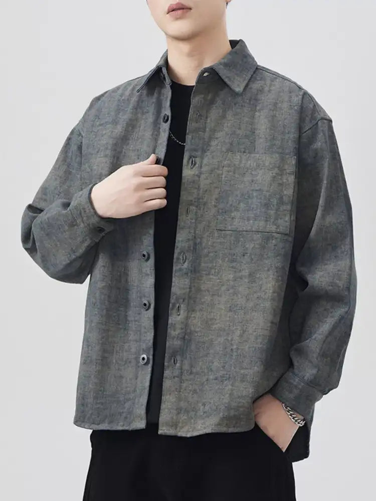 Men’s Plus Size Button Up Long Sleeve Shirt