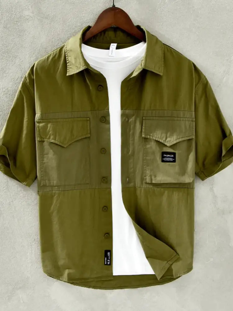 Men’s Plus Size Button Up Short Sleeve Shirt