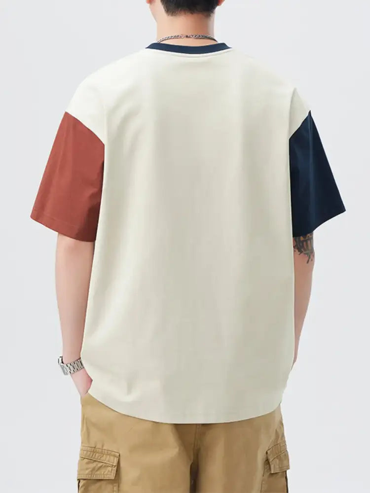 Men’s Plus Size Color Block Oversized T-Shirt