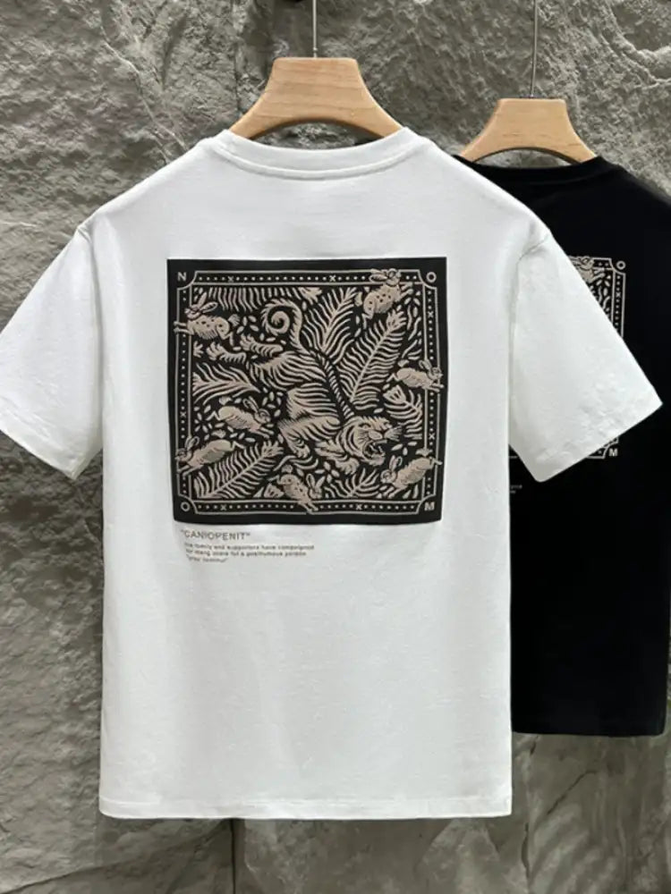 Men’s Plus Size Graphic Round Neck Short Sleeve T-Shirt